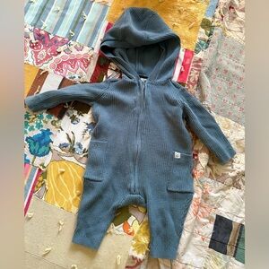 Cozy Blue Hooded Kids One Piece